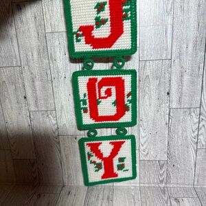 Holiday JOY Wall Hanging - Red and Green